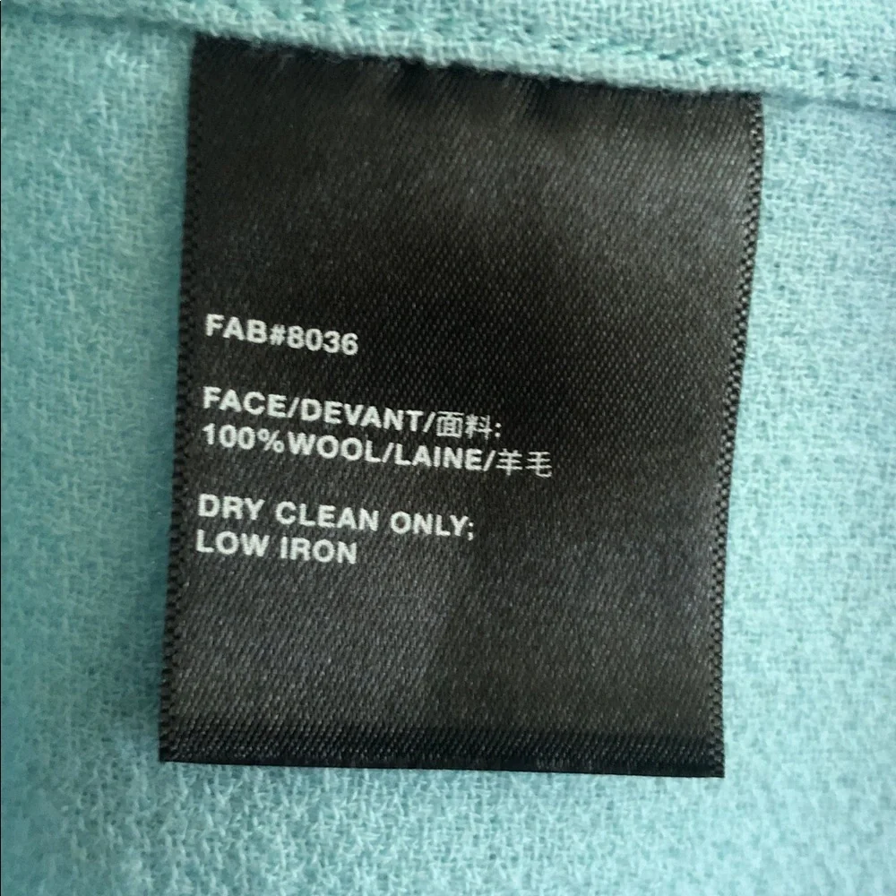 Lafayette 148 NY Tiffany Blue Lightweight Wool Duster Blazer Sz M, excellent - Picture 12 of 12